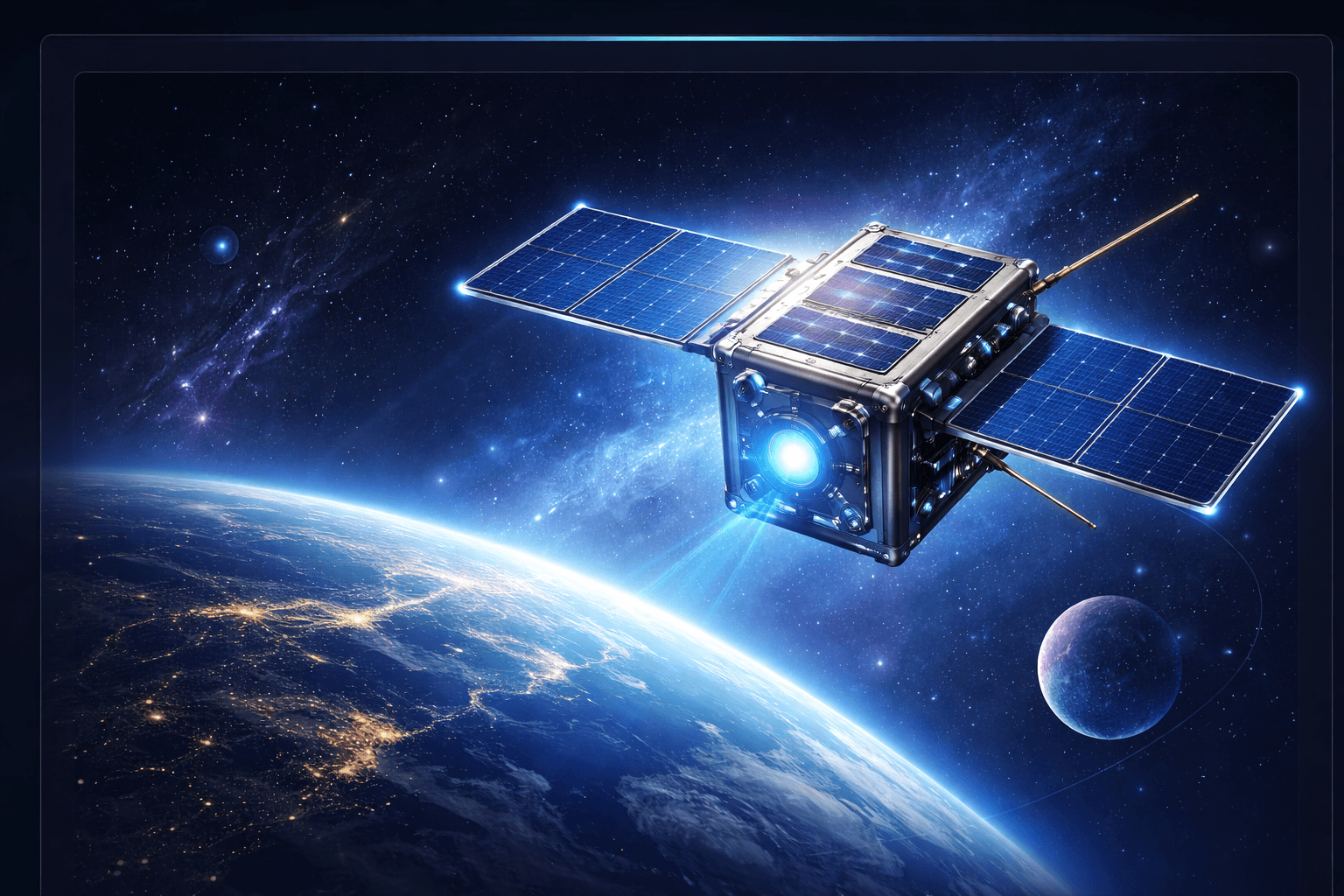SpaceCadets satellite above Earth